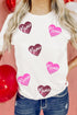 Sequin Mama Heart Graphic Short Sleeve Crew Neck Tee