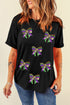 Sequin Mardi Gras Bow Graphic Crewneck Tee