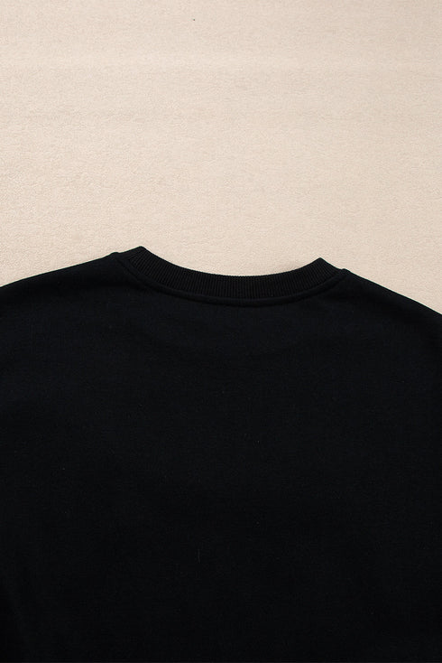 Sequin Merry Script Lights Sweatshirt Lounge Short Set