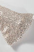 Sequin Mock Neck Open Back Bell Sleeve Top