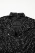 Sequin Mock Neck Open Back Bell Sleeve Top