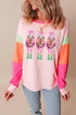 Sequin Nutcracker Graphic Colorblock Long Sleeve Top