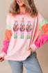 Sequin Nutcracker Graphic Colorblock Long Sleeve Top