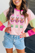 Sequin Nutcracker Graphic Colorblock Long Sleeve Top