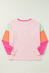 Sequin Nutcracker Graphic Colorblock Long Sleeve Top