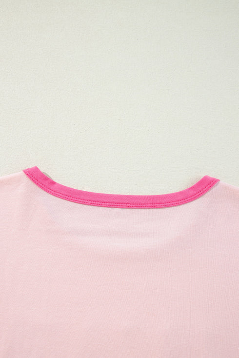 Sequin Nutcracker Graphic Colorblock Long Sleeve Top