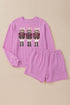 Sequin Nutcracker Letter Print Corded Graphic Set