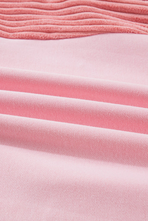 Sequin Nutcracker Patchwork Textured Sleeve Drop Shoulder Crewneck Sweatshirt