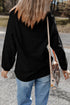 Sequin Patch Corduroy Oversized Crew Neck Pullover