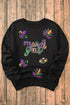 Sequin Patch Graphic Crew Neck Pullover Sweatshirt