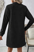 Sequin Patched Heart Textured Long Sleeve Graphic Dress