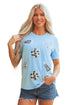 Sequin Patched Letter Graphic Short Sleeve Crew Neck Tee