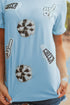 Sequin Patched Letter Graphic Short Sleeve Crew Neck Tee