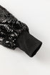 Sequin Patchwork Lantern Sleeve V Neck Southern Blouse