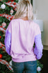 Sequin Patchwork Long Sleeve Relaxed Fit Pullover Top