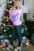 Sequin Patchwork Long Sleeve Relaxed Fit Pullover Top