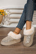 Sequin Plush Lined Thick Sole Platform Slip On Boots
