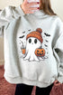 Sequin Pumpkin Face Mock Neck Tunic Sweatshirt