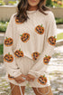 Sequin Pumpkin Graphic Corded Two Piece Shorts Set