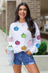 Sequin Pumpkin Graphic Crew Neck Pullover Sweatshirt