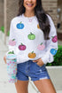 Sequin Pumpkin Graphic Crew Neck Pullover Sweatshirt
