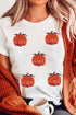Sequin Pumpkin Graphic Crew Neck Short Sleeve Shirt
