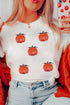 Sequin Pumpkin Graphic Crew Neck Short Sleeve Shirt