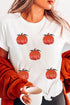 Sequin Pumpkin Graphic Crew Neck Short Sleeve Shirt