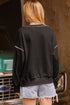 Sequin Pumpkin Graphic Exposed Seam Pullover Sweatshirt