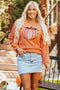 Sequin Pumpkin Graphic Ribbed Knit Pullover Sweatshirt
