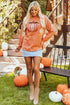 Sequin Pumpkin Graphic Ribbed Knit Pullover Sweatshirt