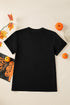Sequin Pumpkin Graphic Short Sleeve Jersey Tee