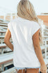 Sequin Pumpkin Pattern Mock Neck Cap Sleeve Graphic Tee