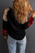 Sequin Raglan Sleeve Buffalo Plaid Mixed Media Top