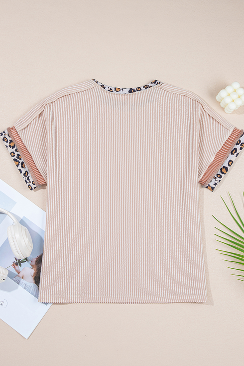 Sequin Rodeo Patch Mixed Pattern Ribbed Knit Shirt