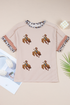 Sequin Rodeo Patch Mixed Pattern Ribbed Knit Shirt