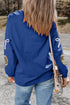Sequin Rugby Bow Corded Rib Drop Shoulder Sweatshirt