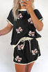 Sequin Rugby Football Bow Detail Graphic Skort Set