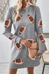 Sequin Rugby Football Graphic Textu Long Sleeve Shift Mini Dress