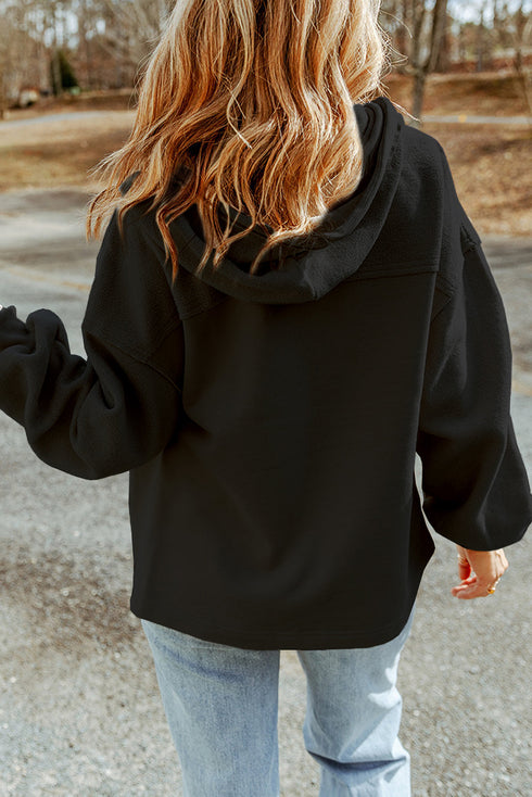 Sequin Rugby Football Pattern Zip Up Hooded Jacket