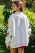 Sequin Rugby Game Day High Neck Baggy Graphic Sweatshirt