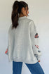 Sequin Rugby Game Day High Neck Baggy Graphic Sweatshirt