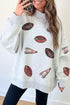 Sequin Rugby Game Day High Neck Baggy Graphic Sweatshirt