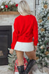 Sequin Santa And Tree Patch Crew Neck Sweatshirt