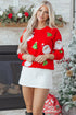 Sequin Santa And Tree Patch Crew Neck Sweatshirt