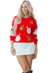 Sequin Santa And Tree Patch Crew Neck Sweatshirt