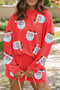 Sequin Santa Claus Corded Pullover And Shorts Graphic Set