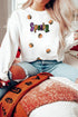 Sequin Script And Candy Motif Graphic Pullover Sweatshirt