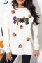 Sequin Script And Candy Motif Graphic Pullover Sweatshirt