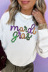 Sequin Script Graphic Corded Pullover Sweatshirt